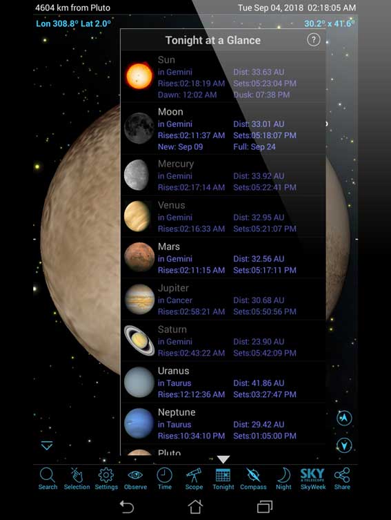 SkySafari 6 on ANDROID with Telescope Control