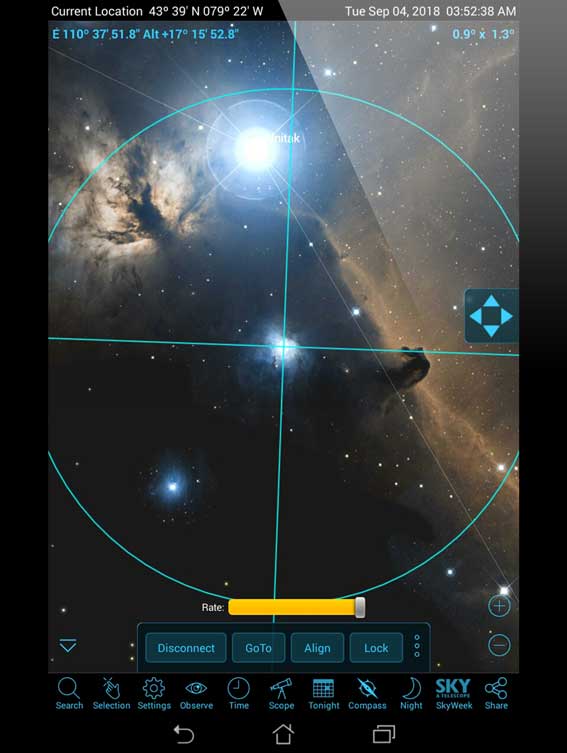 SkySafari 6 on ANDROID with Telescope Control