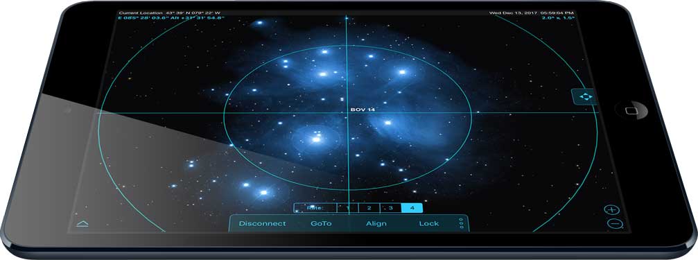 SkySafari 6 on iPad Tilt-to-Slew Scope Control