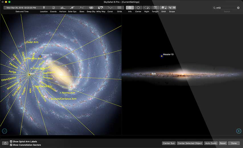 SkySafari 6 Pro Galaxy View Screenshot